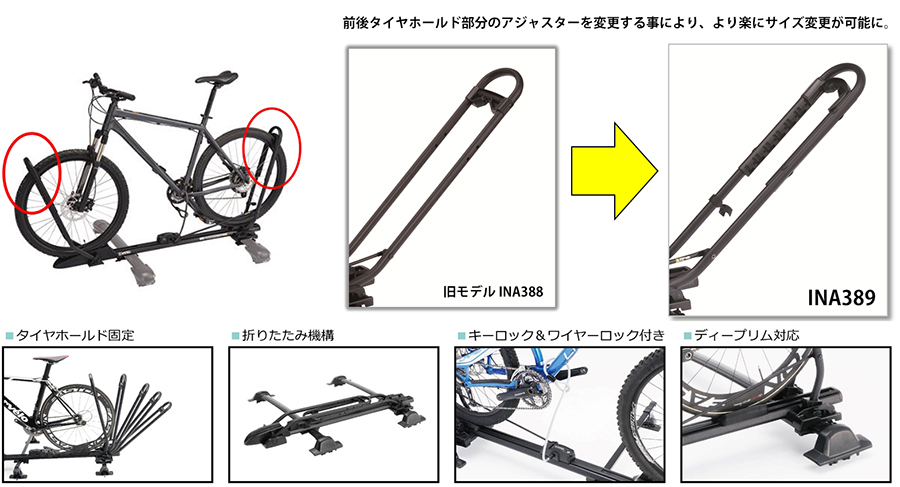 INA389 自転車アタッチメント ブラック